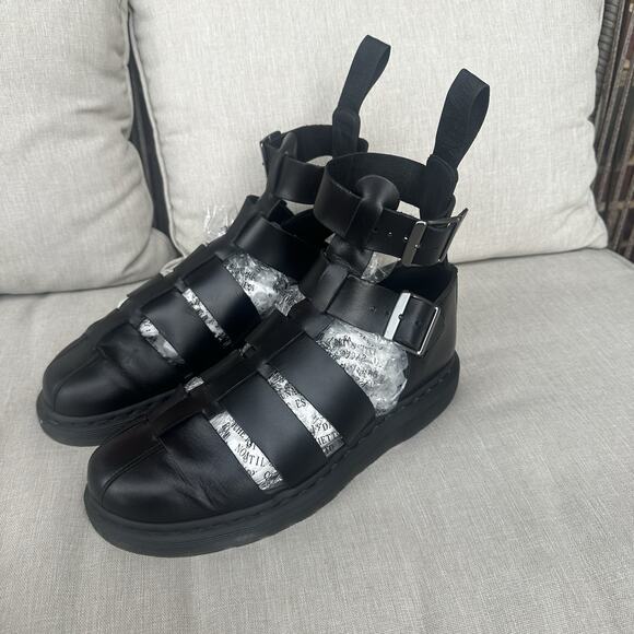 Dr.Martens Geraldo Gladiator Sandals Size 9 Mens/Womens 10, Black Leather - Picture 13 of 16